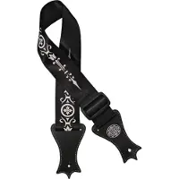 Gaucho Gitaarriem Icon Series Deluxe Ornament Zwart GST-143-BK