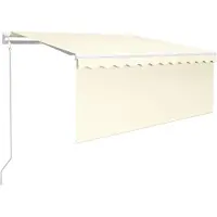 vidaXL Luifel automatisch met gordijn, LED en windsensor 3x2,5 m crème