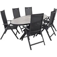 Hartman Napoli/Silva houtlook 240x115 cm. ovale tuinset - verstelbaar