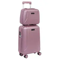Carryon Skyhopper Handbagage en Beautycase - 55cm TSA Trolley en Make-up koffer - Old Pink