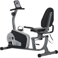 HOMCOM Ligfiets-hometrainer met magnetisch remsysteem en LCD-display, 8 weerstandsniveaus