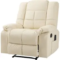 HOMCOM HOMdotCOM massagestoel, fauteuil, 8 trillingspunten, ligfunctie, kunstleer, roomwit, 94x99x99cm