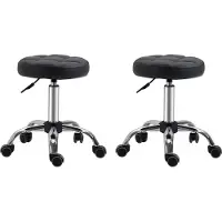 HOMCOM HOMdotCOM Salonstoel set van 2 - Zwart - 35,5 x 35,5 x 63 cm