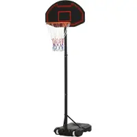 HOMCOM basketbalstandaard met wielen, hoogte verstelbaar van 155 tot 210 cm