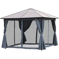 Aosom Tuinpaviljoen met zijwanden PC/alu 300 x 300 x 265cm
