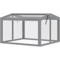 Outsunny Sunny | Koude frame kas met deksel hout polycarbonaat - 90 x 80 x 58 cm