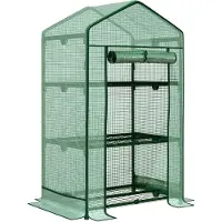 Outsunny Sunny Foliekas mini - 3 niveau's - Roldeur - 69 x 49 x 125 cm