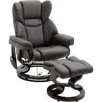 HOMCOM HOMdotCOM Massagestoel met voetenbankje imitatieleer 79 cm x 82 cm x 101 cm bruin