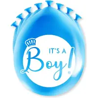 Paper Dreams Paperdreams Geboorte Jongen thema Ballonnen - 16x - Blauw - Versiering/Feestartikelen