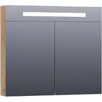 Brauer Promise Deluxe Spiegelkast 80x70cm LED Verlichting Boven - Chateau - Spiegels - Spiegelkasten - 8720359343079