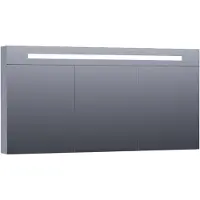 Brauer Promise Deluxe Spiegelkast 140x70cm LED Verlichting Boven - Mat Grijs - Spiegels - Spiegelkasten - 8720359342485