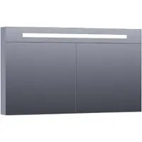 Brauer Promise Deluxe Spiegelkast 120x70cm LED Verlichting Boven - Mat Grijs - Spiegels - Spiegelkasten - 8720359342300