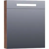 Brauer Promise Deluxe Spiegelkast 60x70cm LED Verlichting Boven - Forest Cacao - Linksdraaiend - Spiegels - Spiegelkasten - 8720359342904