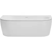 Saqu Line half vrijstaand bad met 2 ligzijdes back-to-wall 160x75cm glans wit acryl incl. afvoerplug wit