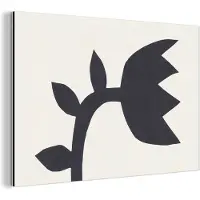 MuchoWow Wanddecoratie Metaal - Aluminium Schilderij Industrieel - Tulpen - Zwart - Wit - Bloemen - 180x120 cm - Dibond - Foto op aluminium - Industriële muurdecoratie - Voor de woonkamer/slaapkamer