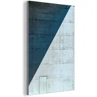 MuchoWow Wanddecoratie Metaal - Aluminium Schilderij Industrieel - Deur - Blauw - Architectuur - Vintage - 20x30 cm - Dibond - Foto op aluminium - Industriële muurdecoratie - Voor de woonkamer/slaapkamer