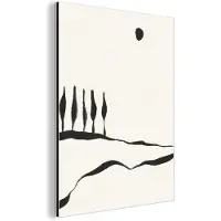 MuchoWow Wanddecoratie Metaal - Aluminium Schilderij Industrieel - Landschap - Abstract - Zwart - Wit - 30x40 cm - Dibond - Foto op aluminium - Industriële muurdecoratie - Voor de woonkamer/slaapkamer