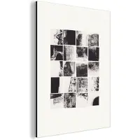 MuchoWow Wanddecoratie Metaal - Aluminium Schilderij Industrieel - Mozaïek - Abstract - Zwart - Wit - 120x160 cm - Dibond - Foto op aluminium - Industriële muurdecoratie - Voor de woonkamer/slaapkamer