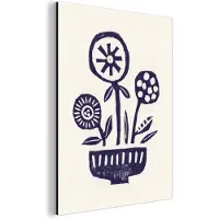 MuchoWow Wanddecoratie Metaal - Aluminium Schilderij Industrieel - Bloemen - Planten - Vaas - Abstract - 60x80 cm - Dibond - Foto op aluminium - Industriële muurdecoratie - Voor de woonkamer/slaapkamer
