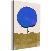 MuchoWow Wanddecoratie Metaal - Aluminium Schilderij Industrieel - Bloem - Abstract - Blauw - Groen - 120x160 cm - Dibond - Foto op aluminium - Industriële muurdecoratie - Voor de woonkamer/slaapkamer