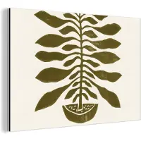 MuchoWow Wanddecoratie Metaal - Aluminium Schilderij Industrieel - Planten - Vaas - Bloemen - Pastel - 180x120 cm - Dibond - Foto op aluminium - Industriële muurdecoratie - Voor de woonkamer/slaapkamer