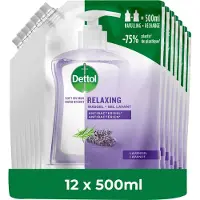 Dettol - Handzeep - Antibacterieel - Navulling Relaxing Lavender - 12x 500ML - Voordeelverpakking