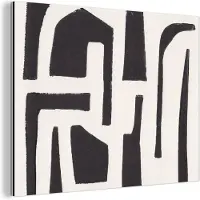 MuchoWow Wanddecoratie Metaal - Aluminium Schilderij Industrieel - Vormen - Abstract - Pastel - Zwart - 120x90 cm - Dibond - Foto op aluminium - Industriële muurdecoratie - Voor de woonkamer/slaapkamer