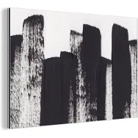 MuchoWow Wanddecoratie Metaal - Aluminium Schilderij Industrieel - Verf - Abstract - Zwart - Wit - 180x120 cm - Dibond - Foto op aluminium - Industriële muurdecoratie - Voor de woonkamer/slaapkamer