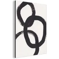 MuchoWow Wanddecoratie Metaal - Aluminium Schilderij Industrieel - Abstract - Vormen - Zwart - Cirkels - 60x80 cm - Dibond - Foto op aluminium - Industriële muurdecoratie - Voor de woonkamer/slaapkamer