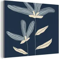 MuchoWow Wanddecoratie Metaal - Aluminium Schilderij Industrieel - Bloemen - Planten - Blauw - Natuur - 40x30 cm - Dibond - Foto op aluminium - Industriële muurdecoratie - Voor de woonkamer/slaapkamer