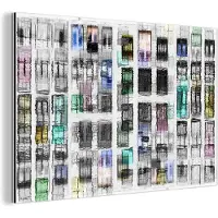 MuchoWow Wanddecoratie Metaal - Aluminium Schilderij Industrieel - Deuren - Kleurrijk - Abstract - 120x80 cm - Dibond - Foto op aluminium - Industriële muurdecoratie - Voor de woonkamer/slaapkamer