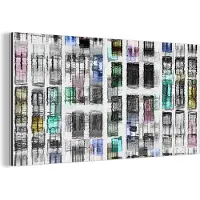 MuchoWow Wanddecoratie Metaal - Aluminium Schilderij Industrieel - Deuren - Kleurrijk - Abstract - 40x20 cm - Dibond - Foto op aluminium - Industriële muurdecoratie - Voor de woonkamer/slaapkamer