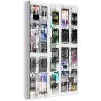 MuchoWow Wanddecoratie Metaal - Aluminium Schilderij Industrieel - Deuren - Kleurrijk - Abstract - 60x90 cm - Dibond - Foto op aluminium - Industriële muurdecoratie - Voor de woonkamer/slaapkamer