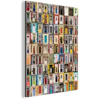 MuchoWow Wanddecoratie Metaal - Aluminium Schilderij Industrieel - Deuren - Kleurrijk - Collage - Architectuur - 60x80 cm - Dibond - Foto op aluminium - Industriële muurdecoratie - Voor de woonkamer/slaapkamer