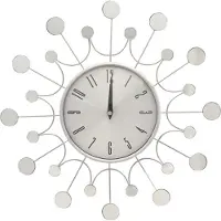 vidaXL - Wandklok - 40 - cm - metaal - zilverkleurig