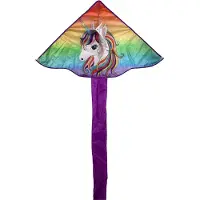 Conquerair Vlieger Delta Unicorn Rainbow - Vlieger 115 x 65 cm - Spinnaker nylon