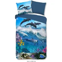 Good Morning Dekbedovertrek Andre Blue Katoen-140 x 200 / 220 cm | 1-Persoons