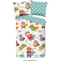 Good Morning Kinder Dekbedovertrek Katoen Superhero - multi 140x200/220cm