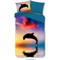 Good Morning Dekbedovertrek Katoen - Dolphin 140 x 200 cm