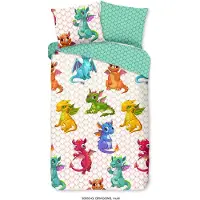 Good Morning Kinder Dekbedovertrek Katoen Dragons - multi 140x200/220cm