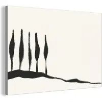 MuchoWow Wanddecoratie Metaal - Aluminium Schilderij Industrieel - Landschap - Abstract - Zwart - Wit - 180x120 cm - Dibond - Foto op aluminium - Industriële muurdecoratie - Voor de woonkamer/slaapkamer