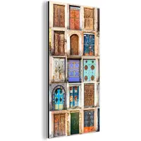 MuchoWow Wanddecoratie Metaal - Aluminium Schilderij Industrieel - Deuren - Architectuur - Vintage - Collage - 20x40 cm - Dibond - Foto op aluminium - Industriële muurdecoratie - Voor de woonkamer/slaapkamer