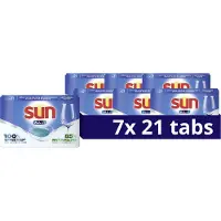 SUN - Vaatwascapsules - All-in 1 - Normaal - met Active Oxygen - 7 x 21 Vaatwastabletten - Voordeelverpakking