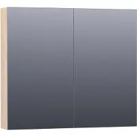 Brauer Impress Deluxe Spiegelkast 80x70cm Indirecte LED Verlichting Binnen/onder - Sunlit - Spiegels - Spiegelkasten - 8720359344083
