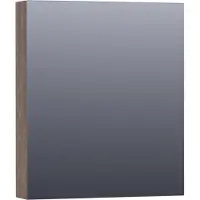 Brauer Impress Deluxe Spiegelkast 60x70cm Indirecte LED Verlichting Binnen/onder - Grove - Linksdraaiend - Spiegels - Spiegelkasten - 8720359343680