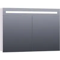 Brauer Promise Spiegelkast 100x70cm LED Verlichting Boven - Mat Wit - Spiegels - Spiegelkasten - 8720359341242