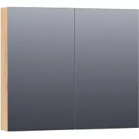 Brauer Impress Deluxe Spiegelkast 80x70cm Indirecte LED Verlichting Binnen/onder - Forest Tan - Spiegels - Spiegelkasten - 8720359344144