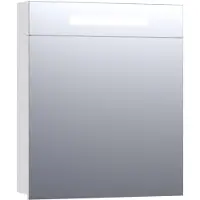 Brauer Promise Spiegelkast 60x70cm LED Verlichting Boven - Hoogglans Wit - Rechtsdraaiend - Spiegels - Spiegelkasten - 8720359341594