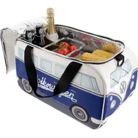 VW Collection - Volkswagen geïsoleerde koel-warmte-thermo-picknick-lunchbox voor levensmiddelen in T1 Bulli Bus-design (petrol & bruin/25 l)
