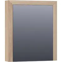 Brauer Rise Spiegelkast 60x70cm Massief Eiken - Eiken Naturel - Rechtsdraaiend - Spiegels - Spiegelkasten - 8720359344380